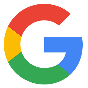 Colorful Google logo on black background.