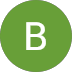 Green circle with white letter B inside.